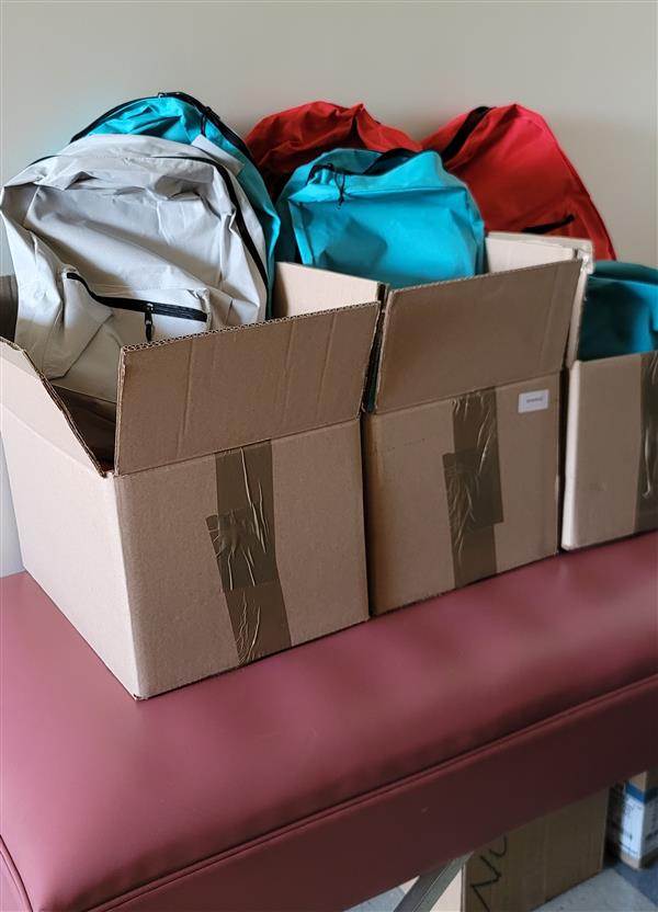 Backpacks with school supplies